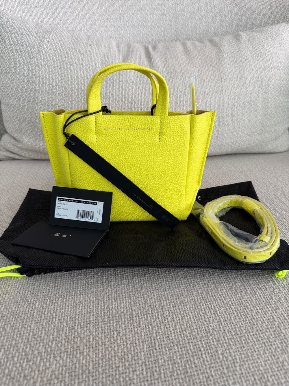 BNNW Ampersand As Apostrophe Neon Yellow Micro Tote.